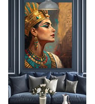 Mısır Kraliçesi Nefertiti Portresi Dekoratif Kanvas - Mdf Ahşap Tablo