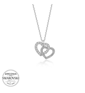 Swarovski Taşlı Gümüş Kalp Bayan Kolye