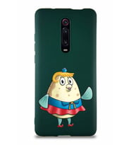 Xiaomi Mi 9T Soft Premier Kapak Bayan Puff Tasarımlı Silikon Kılıf - Yeşil (Şeffaf)
