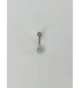 Çiçek Detaylı Göbek Piercing