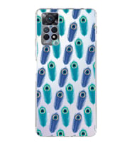 PrintiFy Xiaomi Redmi Note 12 Pro 4G ile Uyumlu 1mm Slim Fit Nazar Boncuğu 4 Baskılı Şeffaf  Kılıf