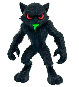 Kurt Adam Canavar Figürü - 3D Yazıcı Tasarım Korku Biblosu - Kırmızı Gözlü Siyah Werewolf