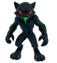 Kurt Adam Canavar Figürü - 3D Yazıcı Tasarım Korku Biblosu - Kırmızı Gözlü Siyah Werewolf