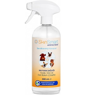 SkinSmart Kedi ve Köpek için Kulak, Göz ve Deri Temizleme Spreyi, Antiseptik Bakım Solüsyonu, 500 ML