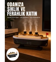 Ultra Sessiz Titanik Gemi LED Işıklı Aroma Difüzörü Oda Nemlendirici Yeni Nesil