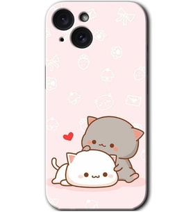 İphone 15 Plus Kılıf HD Desen Baskılı Kılıf - Kedi Aşkı