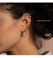 6 mm Gold Cerrahi Çelik Düz Halka Tragus Piercing Helix Kıkırdak Rook Daith (Çok Renkli)