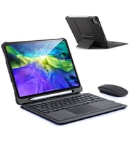 Dux Ducis iPad 11 Pro 10.9 Kablosuz Bluetooth Klavye Touchpad Kılıf 2021-2020-2018 - LOHO1200-737 (Siyah)