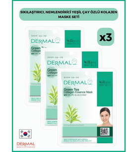Dermal Sıkılaştırıcı, Nemlendirici Yeşil Çay Özlü Kolajen Maske 23 gr 3 Adet
