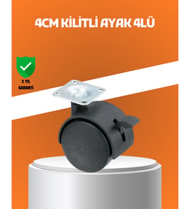 Kilitli Mini Tekerlek Ayak 4 cm 4’lü Set