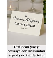 15 Adet  Söz, Nişan, Düğün, Kına Masa Kartı
