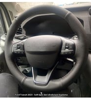 Ford Focus 4 Araca Özel Direksiyon Kılıfı NOKTALI NAPA DERİ SİYAH İPLİ