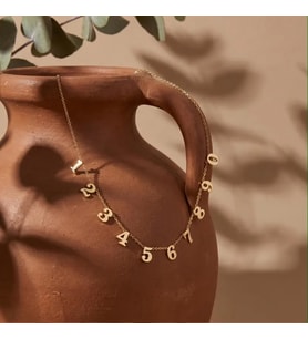 Kişiye Özel 925 Ayar Gümüş Şık Rakam Kolye (Gold)