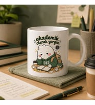 Akademik Olarak Yorgun Komik Üniversite Öğrenci Seramik Kupa