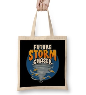 Funny Future Storm Chaser Tornado & Hurricane Pun Bez Çanta Uzun Saplı