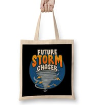 Funny Future Storm Chaser Tornado & Hurricane Pun Bez Çanta Uzun Saplı