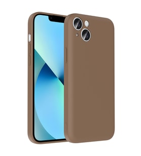 Apple iPhone 13 Uyumlu Kılıf Kamera Korumalı Kartlık Hazneli Zore Vitra Kapak (Kahverengi)