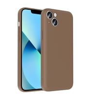 Apple iPhone 13 Uyumlu Kılıf Kamera Korumalı Kartlık Hazneli Zore Vitra Kapak (Kahverengi)