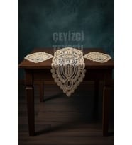 Salon Takımı, Yatak Odası 3 Parça Sehpa Örtüsü, Masa Örtüsü 3 Parça Oda Takımı