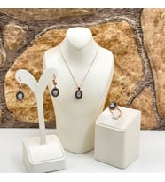 Elmas Montür Rosegold Oval Spor Gümüş Set Takım