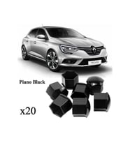 Megane 4 Hatchback 2016-2023 Model Arası Uyumlu (20 ADET) Bijon Kapağı Takım Piyano Siyah