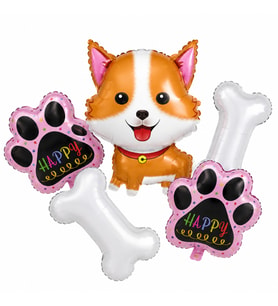 Happy Köpek Kemik Pati Set Folyo Balon