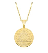 ?Gümüş Gold Süleyman Mührü Kolye