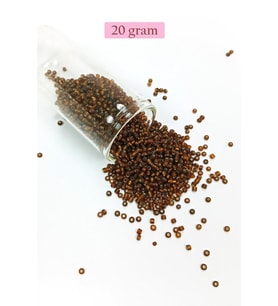 Dökme Cam Kum Boncuk (11/0) 2 mm - 20 Gram - Çok Koyu Turuncu - BNC029