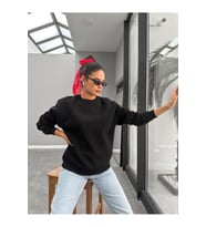 Şardonlu Oversize Basic Sweatshirt (Beyaz / Kahve / Siyah)