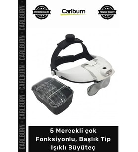 #Büyüteç Profesyonel Şapka Tip Tamirci 5 Mercekli çok Fonksiyonlu Başlık Tip Işıklı Büyüteç