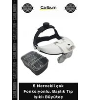 #Büyüteç Profesyonel Şapka Tip Tamirci 5 Mercekli çok Fonksiyonlu Başlık Tip Işıklı Büyüteç