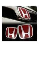 honda civic fc5 (2016-2021) uyumlu kırmızı ön-arka h logo