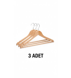 ByMyHand Ahşap Askı Kıyafet Askısı Elbise Askısı Gömlek Askısı 3 Adet