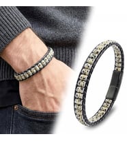 Moncuk Design Dalmaçya Jasper & Hematit Çelik Örgülü Deri Bileklik 33512B22D3
