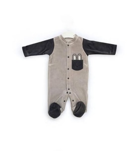 Erkek Bebek Çıtçıtlı Kadife Tulum