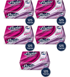 Papia Platinum Pratik Mendil 125 Yaprak (4 Katlı) 625 Yaprak (5PK*125)