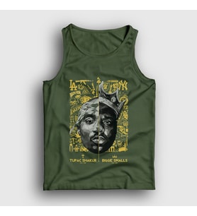 Presmono Unisex Haki Biggie Smalls Tupac Shakur Atlet 45680tt (Haki)