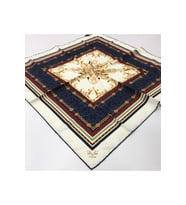 Mandala Desen Black Seri Twill Eşarp Eşarp Askısı ile Birlikte 90x90 cm Krem Sak