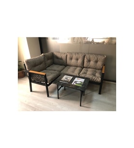 Miami melisa 2+2 Köşe Yön değiştirilebilir Koltuk Takımı Balkon-bahçe-kafe mermerdesen 70x50cm sehpa