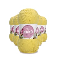 5 Adet Cotton Lüks Yelek Tunik Kazak Bluz Hırka İpi Yünü Açık Sarı 97554
