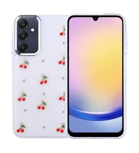 Coverzone Samsung Galaxy A25 ile uyumlu K?l?f Airbag K�?eli 2mm Kamera �?k?nt? Korumal? Simli ?effaf Bask?l? Z-Kutup Kapak Kiraz