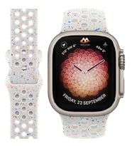 Apple Watch 44mm Uyumlu Kordon Silikon Esnek Yumuşak Delikli Spor KRD-02 Kayış