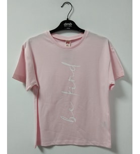 DMB BOYS & GIRLS be kind Baskılı Kısa Kollu Kız Çocuk T-Shirt 8-13 Yaş Pembe