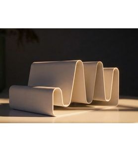 Minimalist Dalgalı Tasarım Masaüstü Organizer - 3D Yazıcı Modern Kartvizitlik ve Telefon Standı - Estetik Ofis Aksesuarı