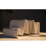 Minimalist Dalgalı Tasarım Masaüstü Organizer - 3D Yazıcı Modern Kartvizitlik ve Telefon Standı - Estetik Ofis Aksesuarı