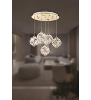 Eray Aydınlatma 2020-4+1 5li Sarkıt Led Avize (Gold)