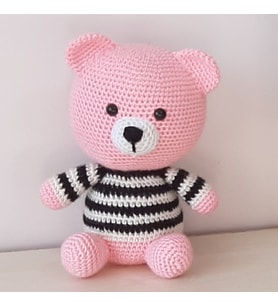 Amigurumi Örgü Oyuncak Ayı (Pembe)