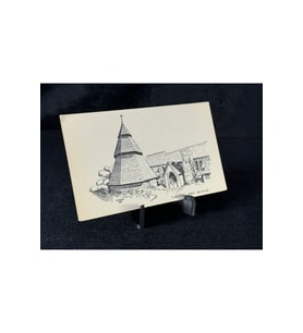 İngiltere Vintage Kartpostal Brookland, Kent, St. Augustine's Church / kilisesi AW Hodge Illustrati