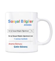Öğretmenler Gününe Özel İsimli Arama Motoru Kupa Bardak - Sosyal Bilgiler Öğretmeni