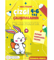 Okul Öncesi Çizgi Çalışmaları ve Alfabe Harflerinin Yazımı Eğitim Kitabı, 4-6 Yaş Çocuklar için